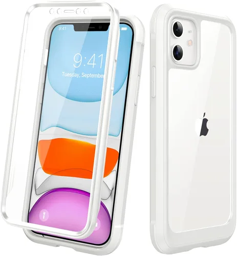 Miniatura 178 de Diaclara - Funda compatible con iPhone 11, carcasa resistente de cuerpo completo con protector de pantalla integrado sensible al tacto y Transparente