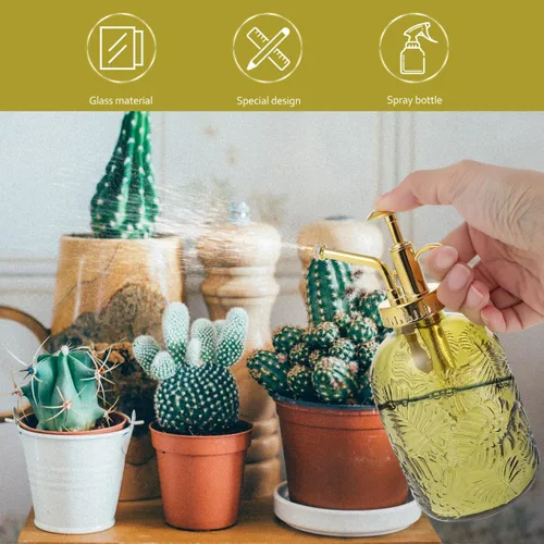 Miniatura 8 de YARNOW Botella rociadora de 12 onzas para plantas, rociador de jardín, rociador, regadera pequeña con boquilla ancha base antideslizante
