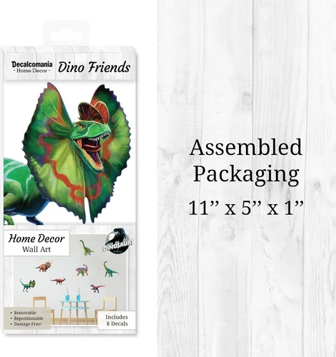 Miniatura 8 de Decalcomania - Calcomanías de pared de dinosaurio por P.D. Moreno, juego de 8 calcomanías para pared, calcomanías para decoración de dormitorio Dino