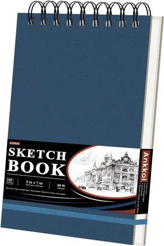 Miniatura 14 de Cuaderno de bocetos de 9 x 12 pulgadas, cuaderno de bocetos de tapa dura, bloc de bocetos con espiral superior, bloc de papel de dibujo de 100 hojas