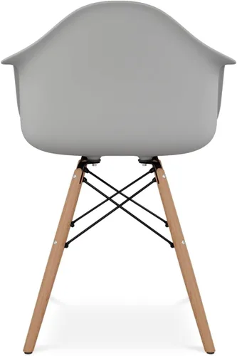 Miniatura 6 de Sillones piramidales de plástico y madera de haya de 17.5" en azul (juego de 2)