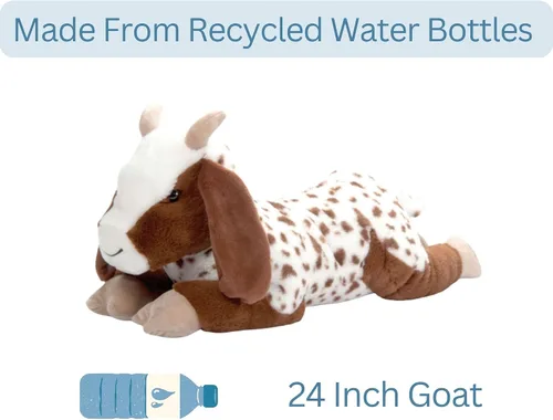 Miniatura 5 de The Petting Zoo Peluche de cabra de peluche, regalos para niños, animales salvajes de la vida silvestre, juguete de peluche de cabra, 24 pulgadas