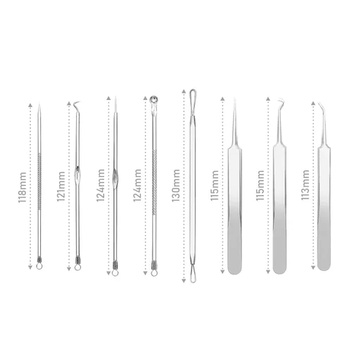 Miniatura 5 de Dr.Pedi Kit de herramientas para eliminar puntos negros, para eliminar espinillas, para acné, extractor de espinillas, aguja facial, clip