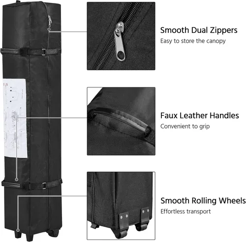 Miniatura 7 de Yaheetech Toldo desplegable de 6.6 x 6.6 pulgadas, tienda de campaña instantánea portátil para exteriores, kiosco comercial con bolsa de transporte