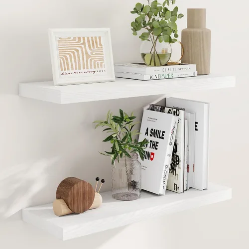 Miniatura 19 de Fun Memories Estantes flotantes de 48 pulgadas, estantes de pared de 9.3 pulgadas de profundidad para baño, sala de estar, dormitorio, cocina