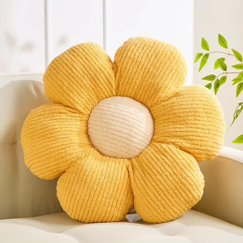 Miniatura 15 de XIAIJIA Cojín con forma de flor, almohada con diseño de flores y margaritas decorativa, cojín para cama, cojín de suelo, cojín suave para asiento