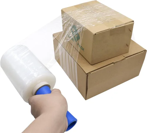 Miniatura 2 de BOMEI PACK Película elástica industrial transparente de 5 x 1000 pies, paquete de 2 con asa, 5 x 1000 pies para suministros de mudanza, envoltura