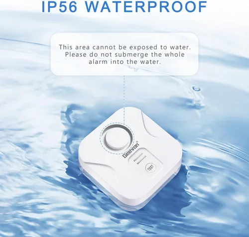 Miniatura 8 de Geevon Paquete de 2 Detectores de Fugas de Agua para el Hogar, Alarma de Sensor de Agua de 100dB, Dispositivos de Detección de Fugas e Inundaciones