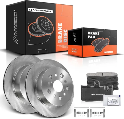 Miniatura 10 de A-Premium Juego de rotores de freno de disco perforados y ranurados delanteros + pastillas de cerámica compatible con modelos seleccionados de Lexus
