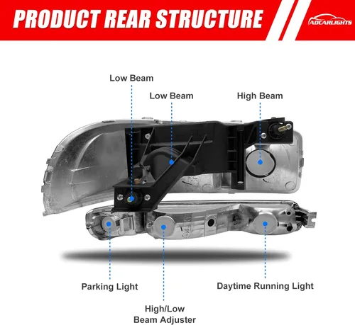 Miniatura 5 de Par de montaje de faros delanteros para GMC Sierra 1999-2006 1500 2500 3500 2000-2006 Yukon lente transparente cromado carcasa ámbar reflector