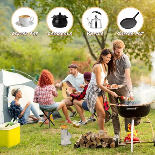 Miniatura 6 de Estufa de leña desmontable para acampar Estufa de cohete Estufa portátil duradera conveniente de acero inoxidable desmontable