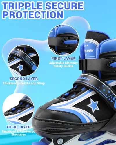 Miniatura 3 de Patines en línea para niños y niñas de 6 a 12 años, patines ajustables para principiantes con ruedas iluminadas para niños, jóvenes y adolescentes