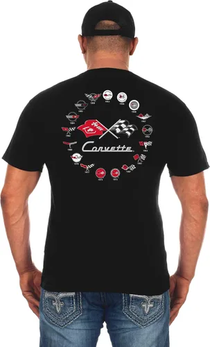 Miniatura 3 de JH Design - Camisetas de manga corta para hombre Chevy Corvette con cuello redondo