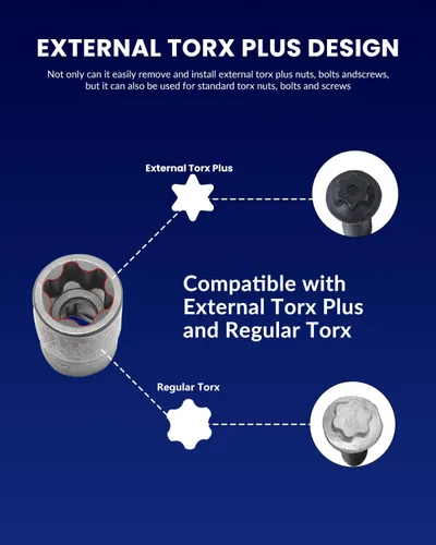 Miniatura 2 de Juego de llaves de vaso externas Torx Plus de 6 puntos EP Socket EP4, EP5, EP6, EP7, EP8, EP10, EP11, EP12, EP14, EP16, EP18, EP20, EP22, EP24