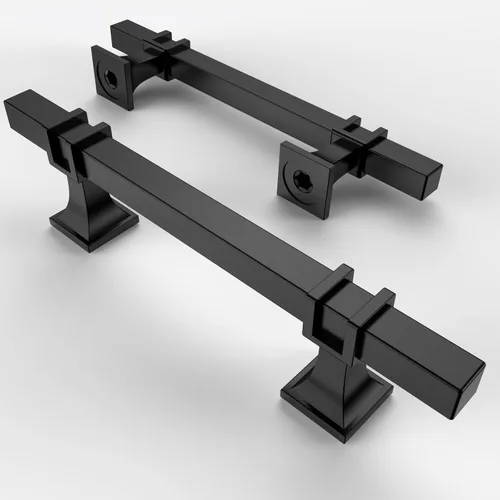 Miniatura 19 de Asidrama - Paquete de 10 manijas para alacena de 3 pulgadas (76mm) de color negro mate y dorado, tiradores para gabinete, accesorios para gabinete