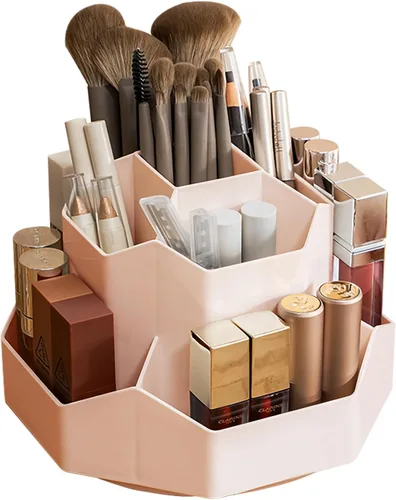 Miniatura 11 de Organizador Giratorio de 360° para Brochas de Maquillaje con 9 Ranuras, Organizadores de Maquillaje para Encimera, Organización de Maquillaje