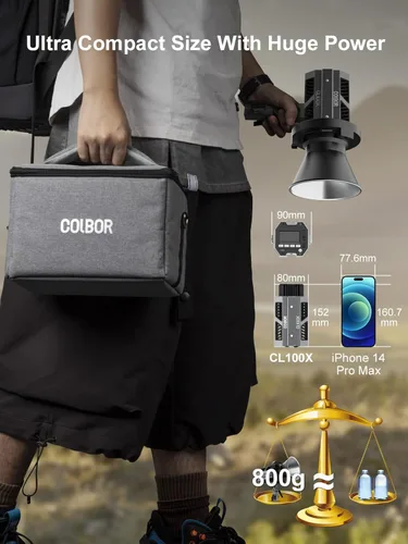 Miniatura 3 de Luz de video, Colbor CL100X 110W Luz de video bicolor 2700K-6500K CRI97+COB Aluminio continuo con montaje Bowens APP Control 10 Efecto de luz