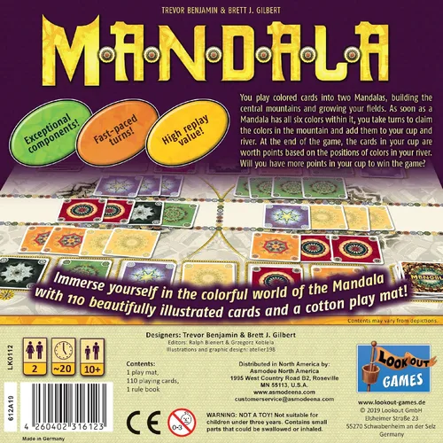 Miniatura 3 de Juego de mesa Mandala Desafiante juego para dos jugadores con hermoso arte abstracto Juego de mesa de estrategia para adultos y niños A partir
