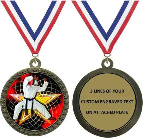 Miniatura 10 de Express Medals Various Styles 1 to 50 Pack of Engraved Gold Martial Arts Medals Trophy Award with Neck Ribbon Medal Trophies Gift Prize Karate