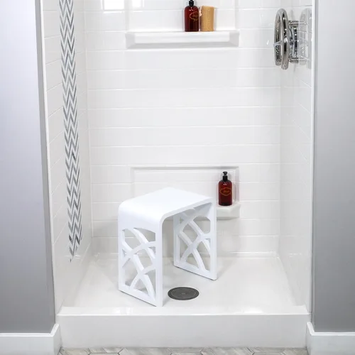 Miniatura 3 de SolutionBased Refine M3 - Silla de ducha de baño, color blanco mate, 19 libras, silla de ducha para ducha interior, asientos de ducha para ancianos