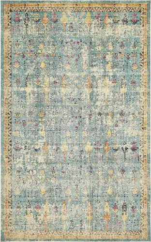 Miniatura 12 de Unique Loom Colección Monterey - Alfombra de área Adobe (2' x 3' 1" Rectángulo Azul/Beige)