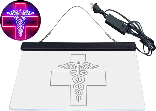 Miniatura 8 de ADVPRO Medical Cross Dispensary Snake Dual Color LED Neon Sign Azul y Rojo 12 x 8 pulgadas st6s32-i3901-br
