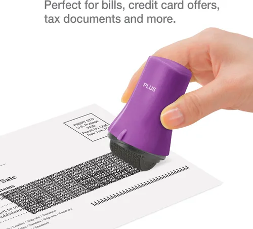Miniatura 7 de Guard Your ID Wide Advanced Roller 2.0 - Sello de seguridad para prevención de robo de identidad, color morado Púrpura