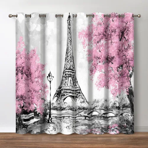 Miniatura 12 de Jekeno - Cortinas opacas retro de música con tema de notas musicales impresas, cortinas decorativas para amantes de la música, dormitorio, sala