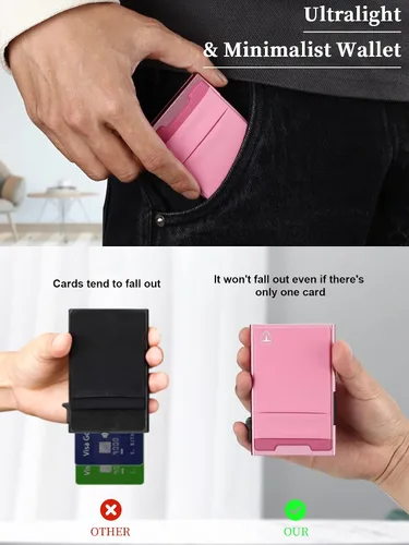 Miniatura 2 de Cartera desplegable para hombre, H, rosa, Moderno