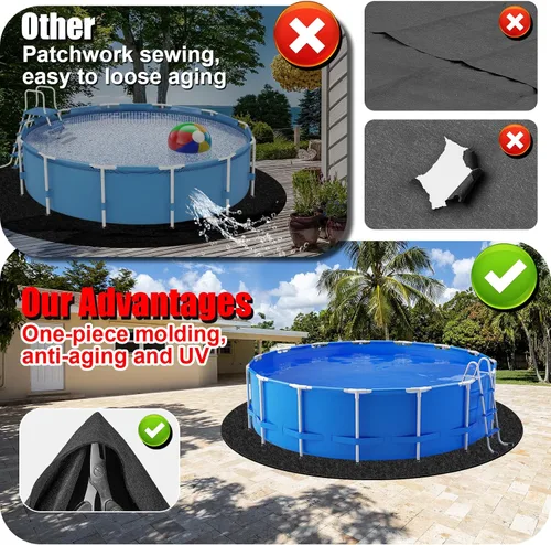 Miniatura 5 de Svepndic Almohadilla redonda gruesa de 10 pies para piscinas sobre el suelo, tapete de piscina sobre el suelo, tapete de piscina debajo del suelo