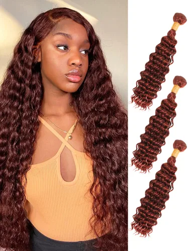 Miniatura 23 de P4/27 Cabello Humano Solitario de Onda Profunda con Reflejos Rubios Miel, 12A 100% Tejido Brasileño Virgen Ondulado Grueso con Mechas Ombre Marrón