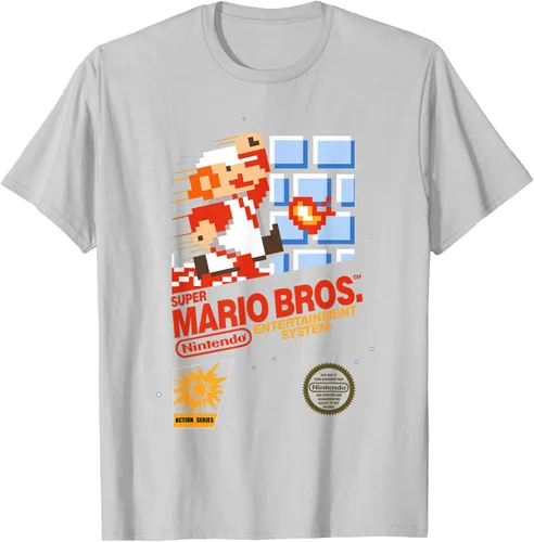 Miniatura 21 de Super Mario Dashin - Camiseta gráfica de acción, ajuste clásico, cuello redondo, color negro