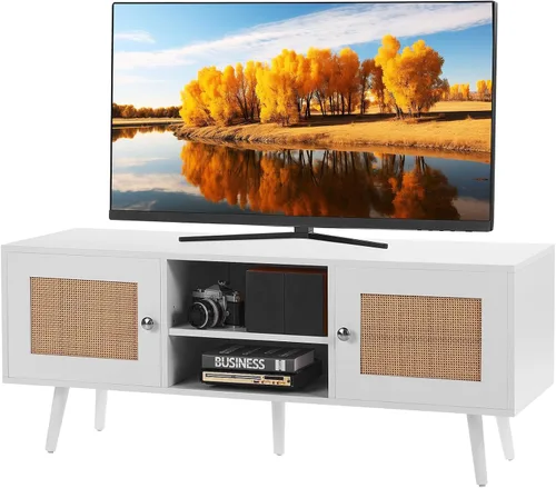 Miniatura 18 de VEVOR Soporte de TV de 52 pulgadas con soporte para televisores de hasta 75 pulgadas, centro de entretenimiento con toma de corriente y luces LED