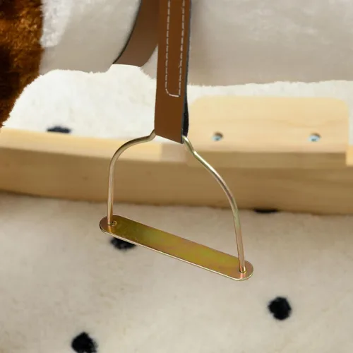 Miniatura 8 de Qaba Caballo Mecedor con Sonido, Caballo para Montar con Silla, Mecedora para Niños, Regalo para Niños de 3-8 Años, Marrón