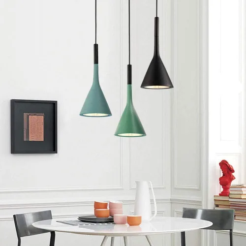 Miniatura 2 de Nordic - Lámpara colgante moderna de una sola cabeza E14/E12, enchufes, lámpara colgante para comedor, sala de estar, dormitorio, cocina, bar