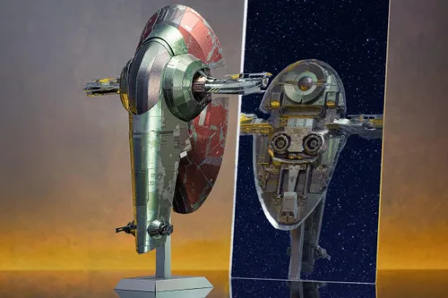 Miniatura 2 de Metal Earth Serie Premium Star Wars Boba Fett Starfighter 3D Kit de modelo de metal Fascinaciones