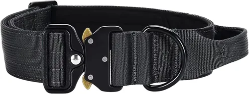 Miniatura 7 de Collar táctico para perro resistente, nailon ajustable con hebilla de metal, varios colores (naranja, L)