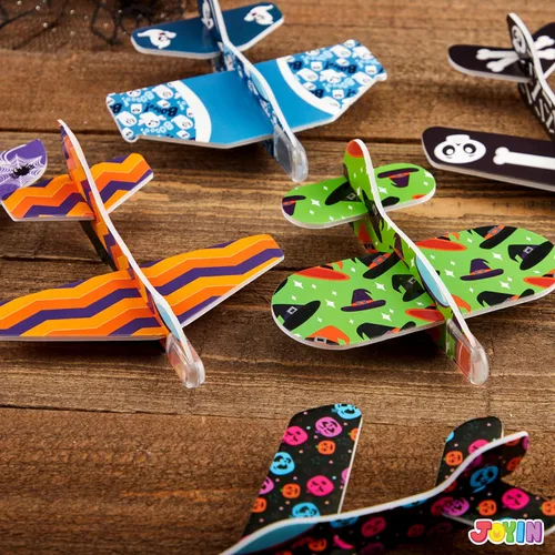 Miniatura 8 de JOYIN 48 aviones planeadores de espuma de Halloween para niños, planeadores de aviones de papel volador, juguetes a granel para regalos de fiesta