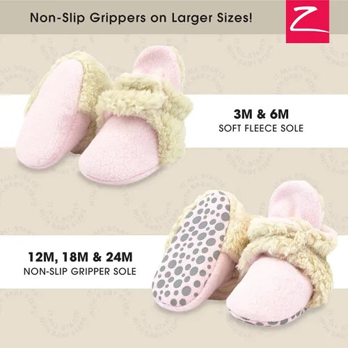 Miniatura 2 de Zutano Botines unisex de forro polar, dos cierres a presión, recién nacido a 24 meses