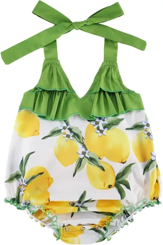 Miniatura 2 de Mameluco con Volantes y Estampado Floral para Bebé Niña Ropa de Verano