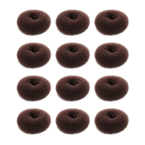 Miniatura 9 de SQULIGT Juego de 12 piezas para hacer moños para el cabello, para niñas y mujeres, herramienta de dona para cabello corto y fino
