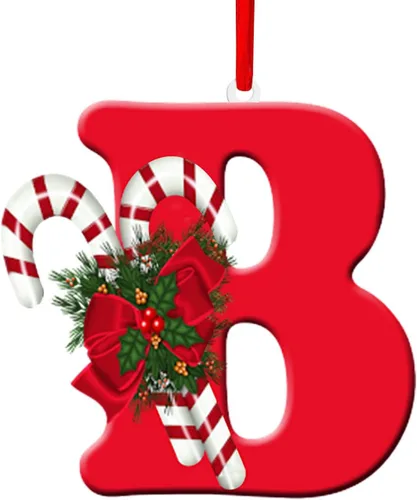 Miniatura 8 de Colgante de decoración para árbol de Navidad de 26 letras, adornos de árbol de Navidad, adornos de Navidad personalizados, decoración de Navidad