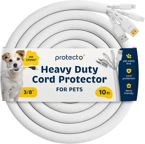 Miniatura 13 de PROTECTO Protector de Cables Resistente para Perros y Gatos, Funda Larga de 10 Pies, Cubierta de Cable de 1/2 Pulgada Fácil de Usar para Mascotas