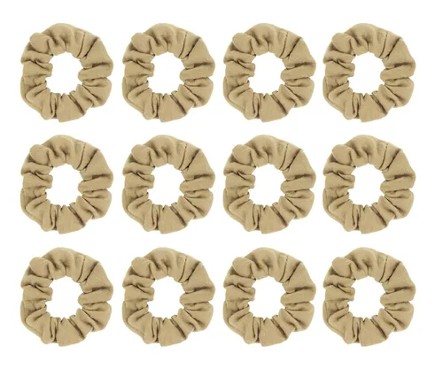 Miniatura 9 de Coleteros de algodón para el cabello, de un solo jersey, color sólido, ligas elásticas para el cabello para mujer, accesorios (beige)