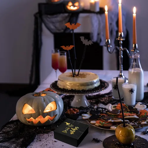 Miniatura 5 de Servilletas de Halloween Drink Up Witches, 52 servilletas de cóctel de Halloween para decoración, cena, bebidas y suministros de fiesta de brujas