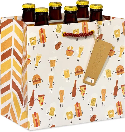 Papyrus Bolsa de regalo de cerveza de 9 pulgadas (Beer Buddies) para cumpleaños y todas las ocasiones (1 bolsa)