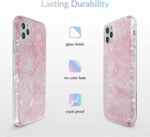 Miniatura 5 de Velvet Caviar Funda brillante iridiscente para iPhone 11 Pro Max, funda protectora estética para mujer (cuarzo rosa rosa)