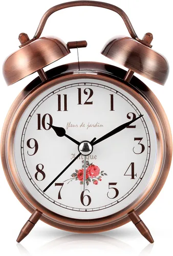 Miniatura 8 de Reloj despertador súper fuerte para personas que duermen pesadas, reloj despertador de campana doble de 4 pulgadas con luz de fondo, funciona