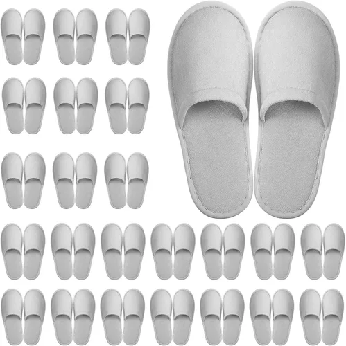 Miniatura 9 de Geyoga 24 pares de pantuflas desechables para invitados, 2 tamaños, de algodón, para hotel, spa, casa, para graduación, boda, fiesta, sin zapatos