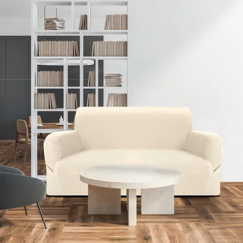 Miniatura 6 de Peryiter Juego de 2 fundas para sofá de dos plazas Fundas para muebles para sala de estar para sofá, sillón, ajuste elástico, a prueba de arrugas